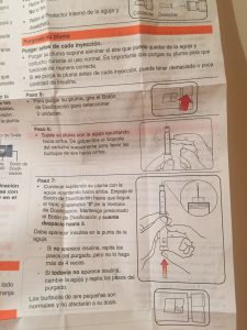 hoja del prospecto de la caja de insulina