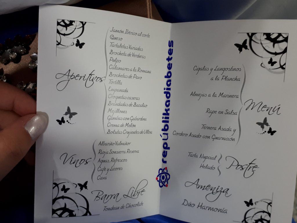 foto menu de la boda