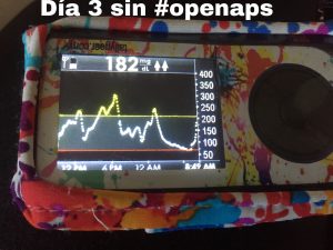 gráfica dexcom de día 3 sin openaps