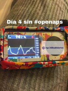 gráfica dexcom de día 4 sin openaps