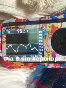gráfica dexcom de día 5 sin openaps