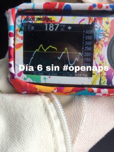 gráfica dexcom de día 6 sin openaps