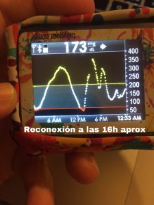 gráfica dexcom día reconexión a openaps