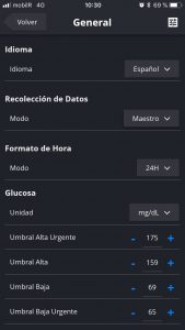 pantallazo opción general app spike