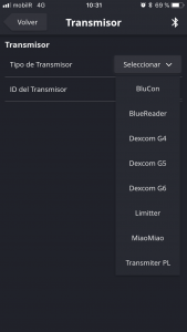 pantallazo opción transmisor app spike