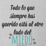 frase motivacional todo lo que siempre has querido está al otro lado del miedo